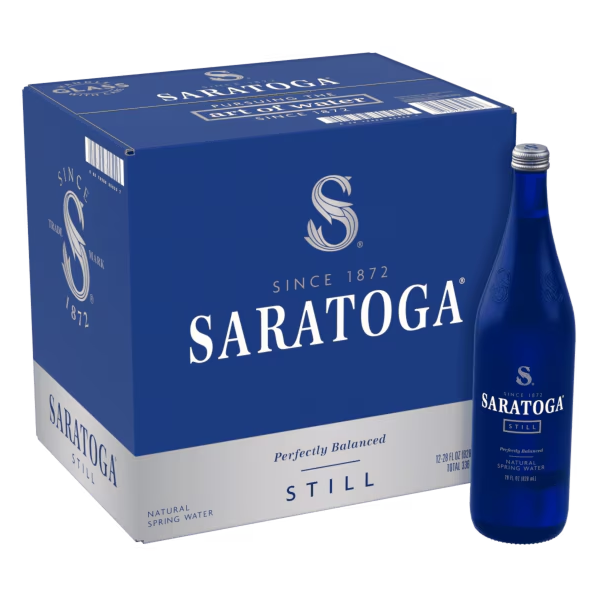 Saratoga Springs Still Spring Water 12pk 28oz Glass Bottle -XL Bundle