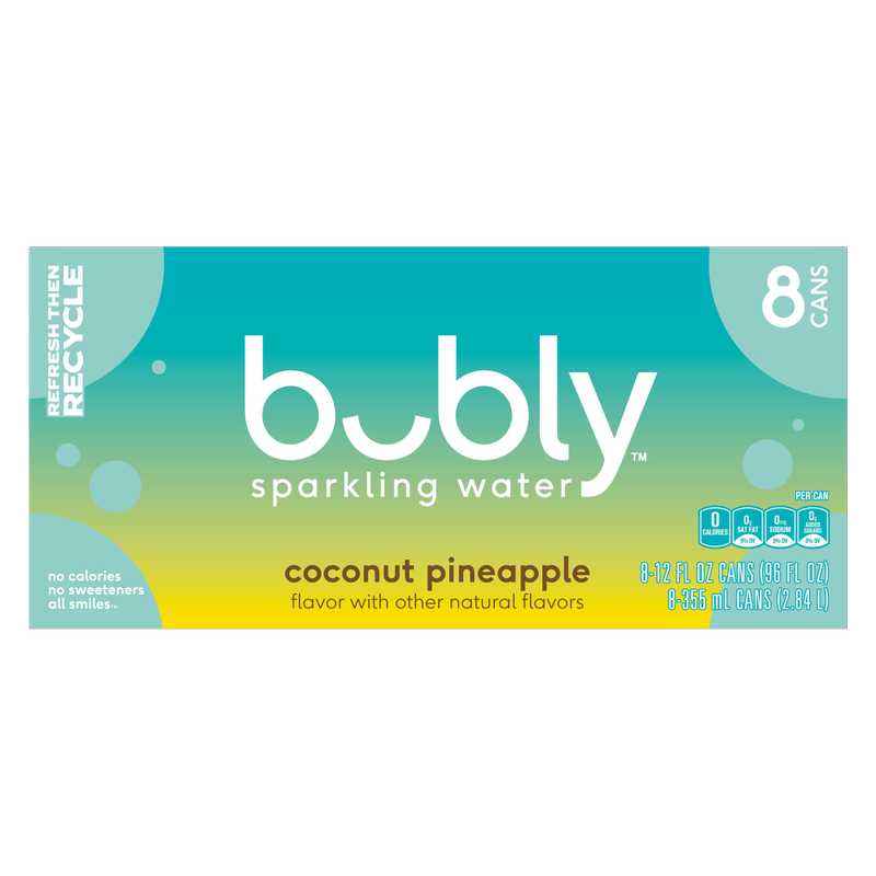 Bubly Coconut Pineapple 8pk 12oz Can