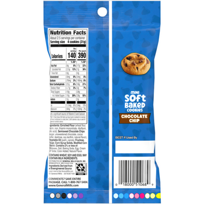 Pillsbury Mini Soft Baked Chocolate Chip Cookies, 3oz