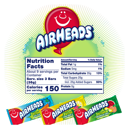 Mini Airheads Assorted Sours Bag, 12oz