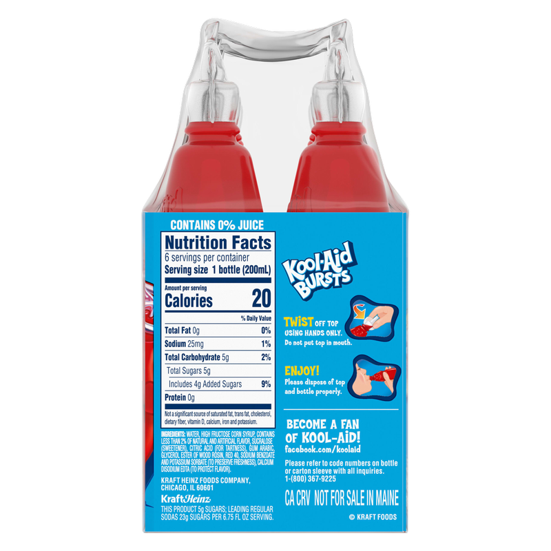 Kool Aid Bursts Tropical Punch Juice 6pk 6.75oz Btl