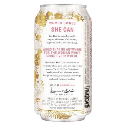 She Can Rose by McBride Sisters 375 ml Can