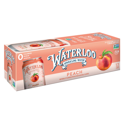 Waterloo Sparkling Peach Water 12pk 12oz Can