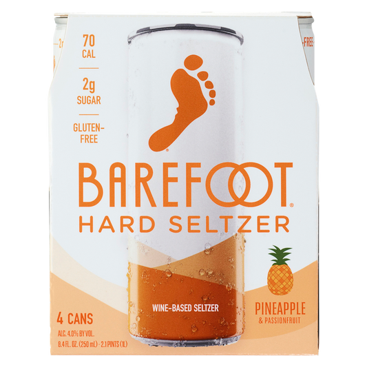 Barefoot Pineapple Hard Seltzer 4pk 250ml Can 4.0% ABV