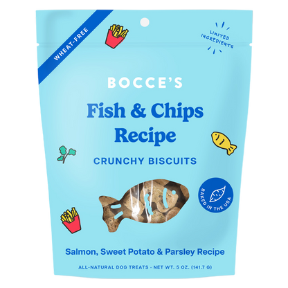 Bocce's Bakery Fish & Chips 5oz Dog Biscuits