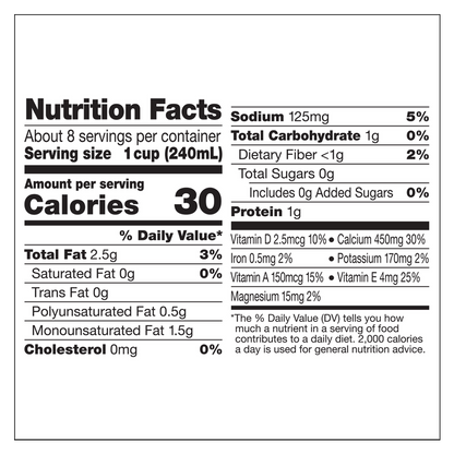 Silk Unsweetened Almond Milk 1/2 Gallon