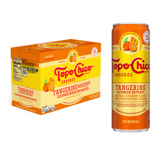 Topo Chico Sabores Tangerine with Ginger Extract Flavored Sparkling Water 8pk 12oz Can