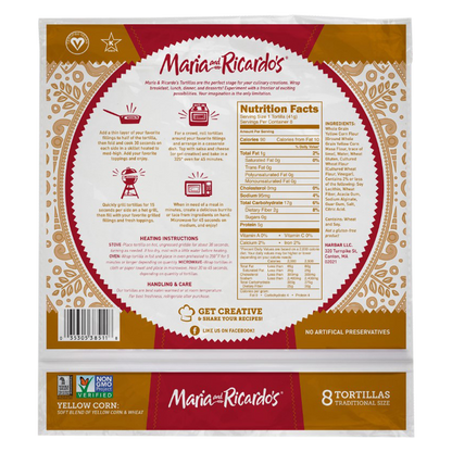 Maria & Ricardo's Soft Yellow Frozen Corn Tortillas - 11.57oz