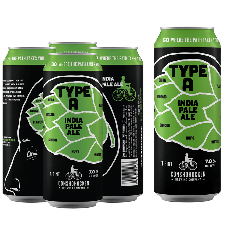 Conshohocken Brewing Company Type A IPA 4pk 16oz Can 7.0% ABV