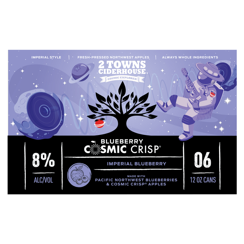 2 Towns Ciderhouse Blueberry Cosmic Crisp 6pk 12oz Can 8.0% ABV