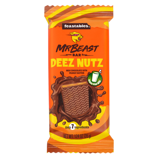 Feastables MrBeast Deez Nutz Peanut Butter Milk Chocolate Bar 1.23oz