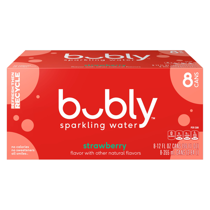 Bubly Strawberry 8pk 12oz Can