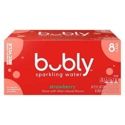 Bubly Strawberry 8pk 12oz Can