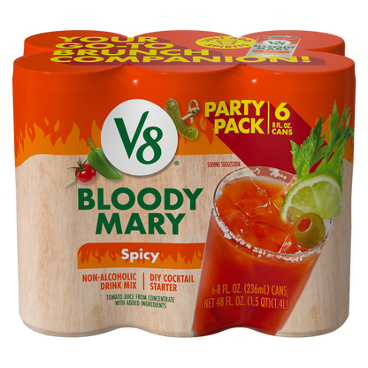 V8 Spicy Bloody Mary Mix 8oz 6pk Can