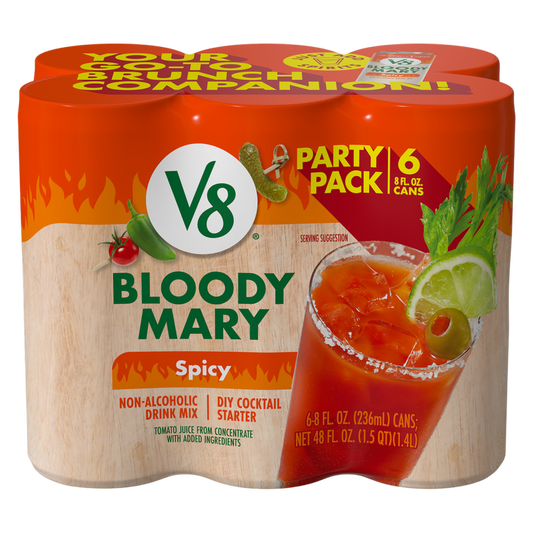 V8 Spicy Bloody Mary Mix 8oz 6pk Can