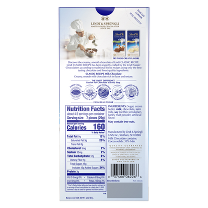 Lindt Classic Recipe Milk Chocolate Bar 4.4oz