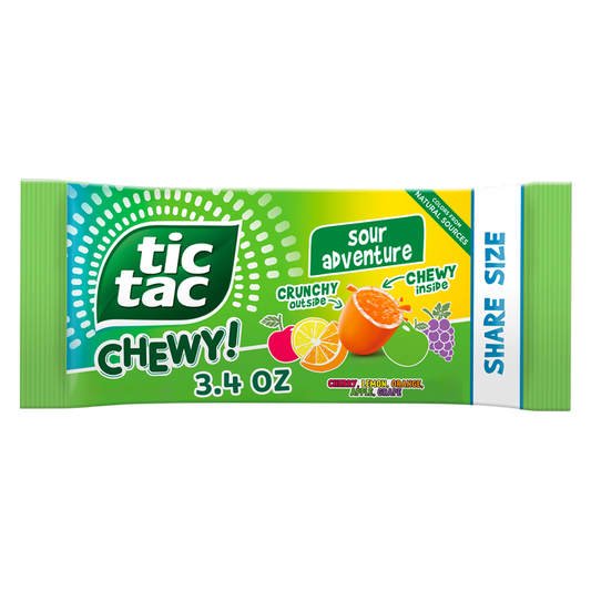 TIC TAC CHEWY! Sour Adventure Candy, Sour Candy, 3.4 oz