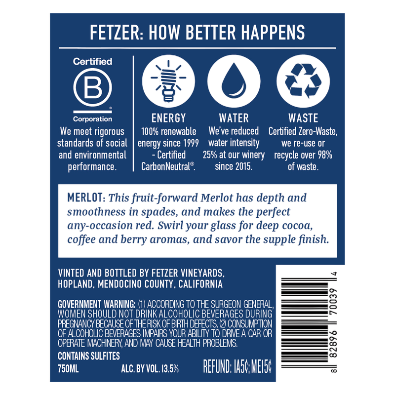 Fetzer Merlot 750ml