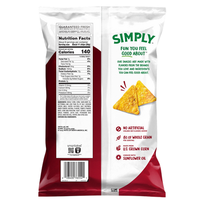 Doritos Simply Tortilla Chips White Cheddar Nacho Flavored 7.5oz