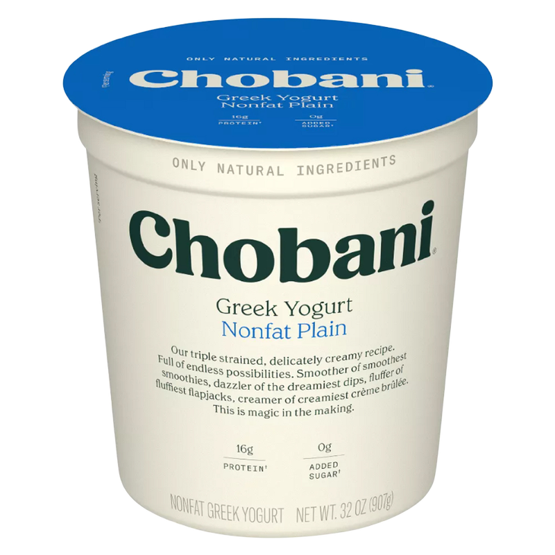 Chobani Plain Non-Fat Greek Yogurt - 32oz