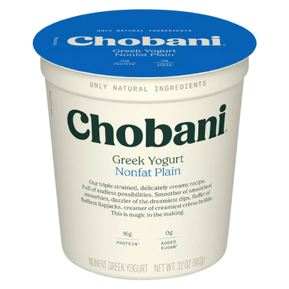 Chobani Plain Non-Fat Greek Yogurt - 32oz