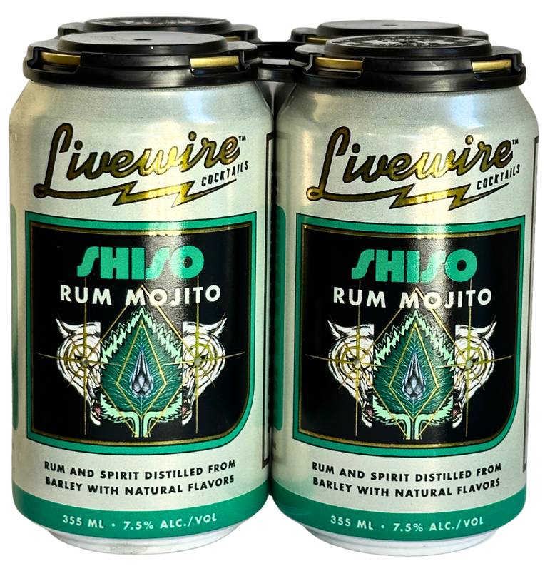 LiveWire Shiso Rum Mojito 4pk 12oz Can