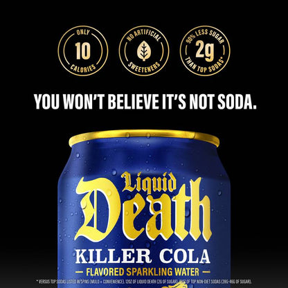 Liquid Death Killer Cola Sparkling Water 6pk 12oz Can