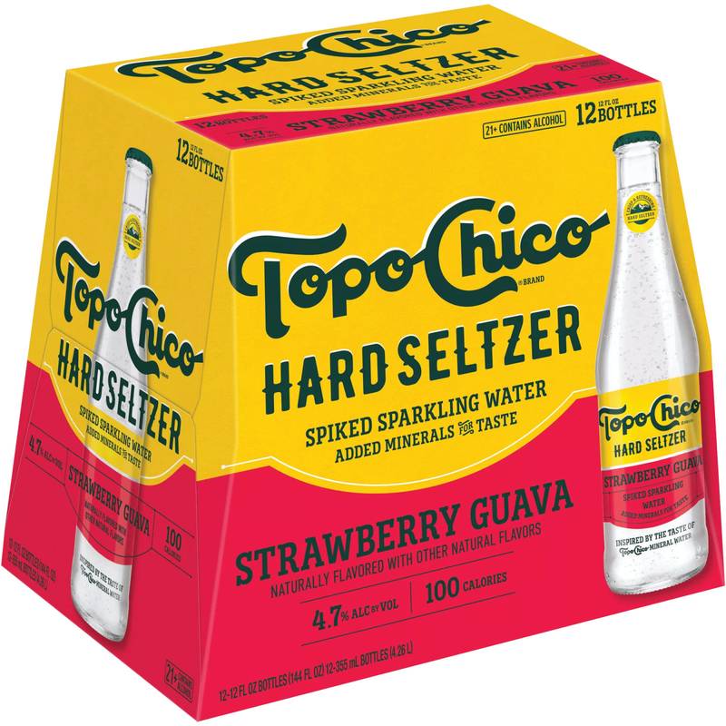 Topo Chico Hard Seltzer Strawberry Guava 12pk 12oz Btl 4.7% ABV