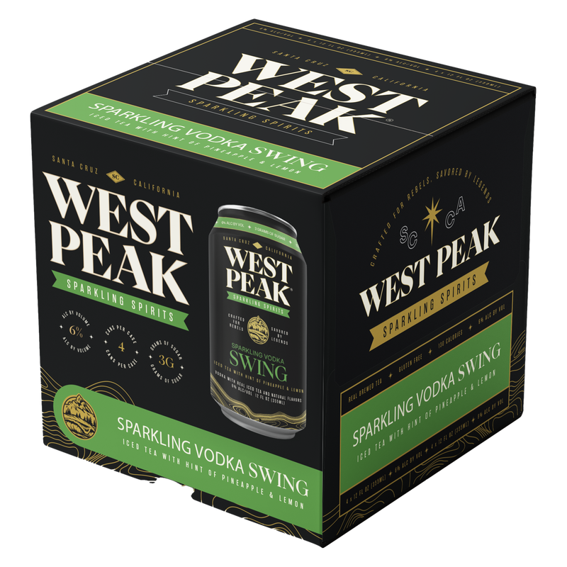 West Peak Sparkling Vodka Swing 4pk 12oz Can