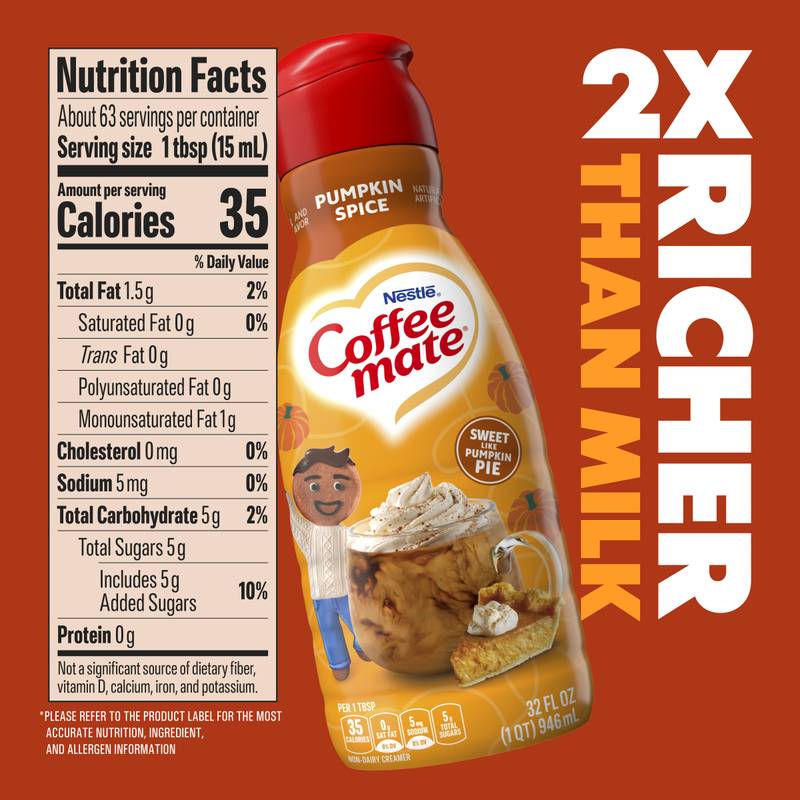 Coffee Mate Pumpkin Spice Non-Dairy Creamer 32oz Btl