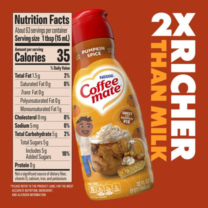 Coffee Mate Pumpkin Spice Non-Dairy Creamer 32oz Btl