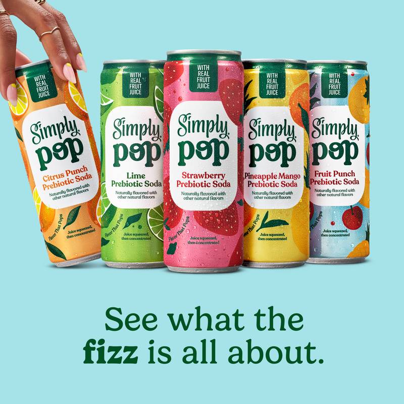 Simply Pop Citrus Punch Prebiotic Soda 12oz Can