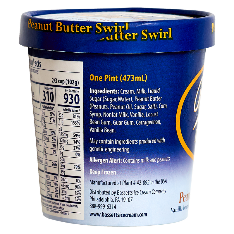 Bassetts Peanut Butter Swirl Ice Cream Pint