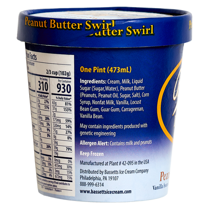 Bassetts Peanut Butter Swirl Ice Cream Pint