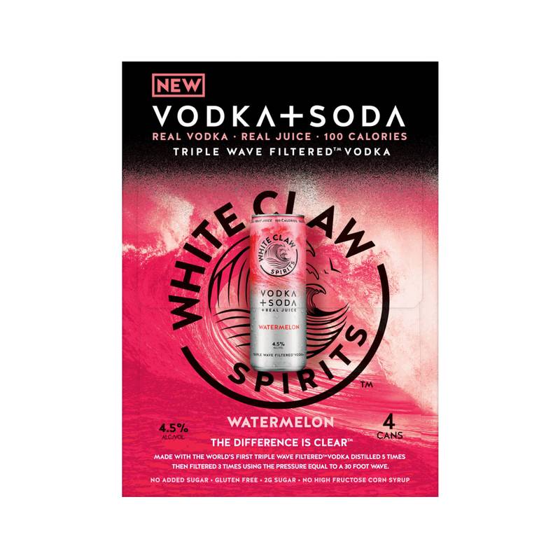 White Claw Vodka + Soda Watermelon 4pk 12oz Can 4.5% ABV