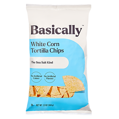 Basically Party Size Sea Salt White Corn Tortilla Chips 13oz