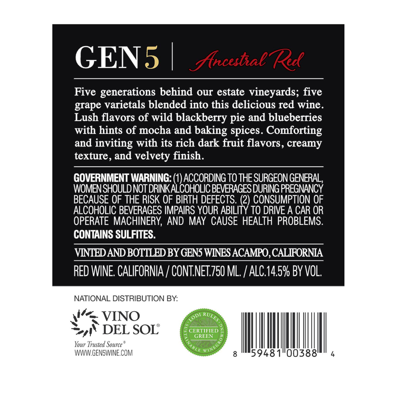 Gen 5 Ancestral Red 750ml