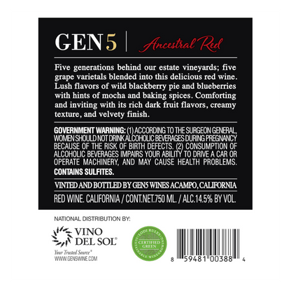 Gen 5 Ancestral Red 750ml