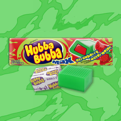 HUBBA BUBBA Max Strawberry Watermelon Bubble Gum, 5 Piece Pack