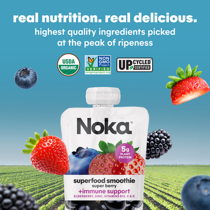 Noka Super Berry Superfood Smoothie 6pk 4.22oz Box