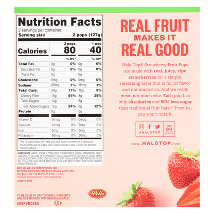 Halo Top Strawberry Fruit Pops 6ct