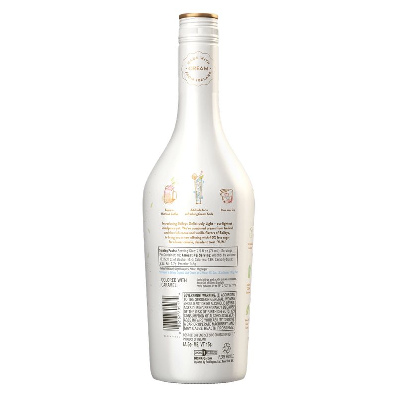 Baileys Deliciously Light, 750 mL (32 Proof)