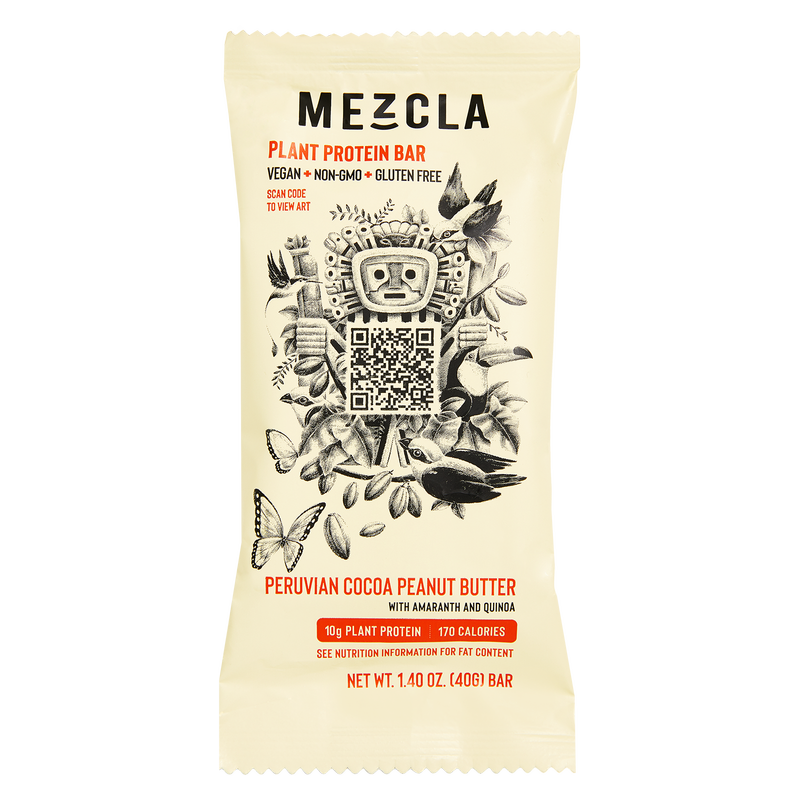 Mezcla Peruvian Cocoa Peanut Butter Plant Protein Bar 1.4oz