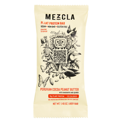 Mezcla Peruvian Cocoa Peanut Butter Plant Protein Bar 1.4oz