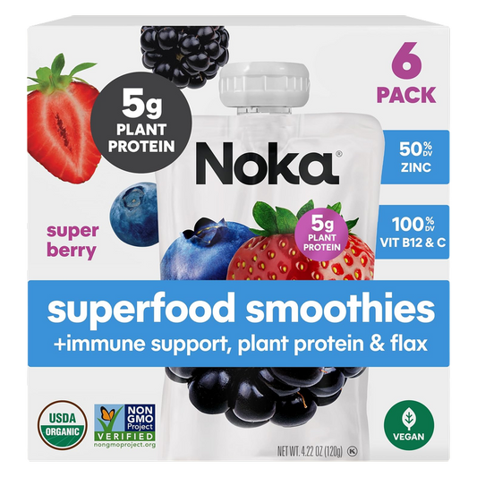 Noka Super Berry Superfood Smoothie 6pk 4.22oz Box