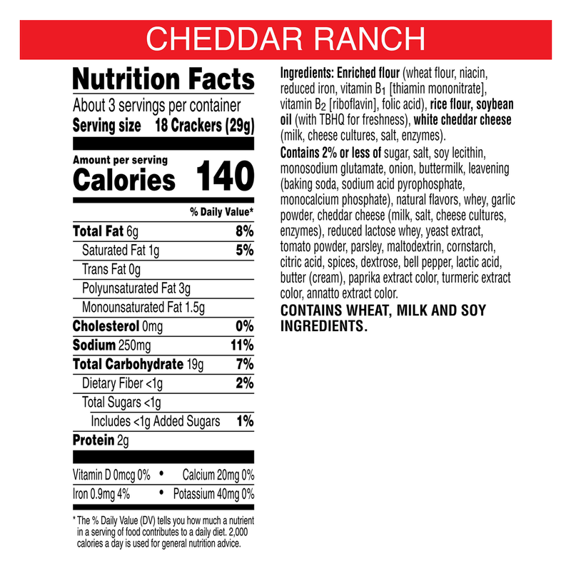 Cheez-It® Grooves Zesty Cheddar Ranch, 3.3 oz