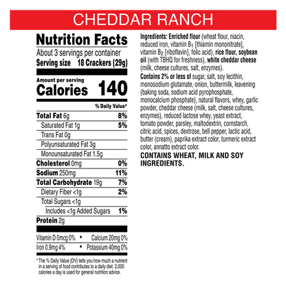 Cheez-It® Grooves Zesty Cheddar Ranch, 3.3 oz