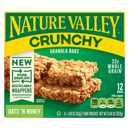 Nature Valley Oats & Honey Crunchy Granola Bar, 12ct