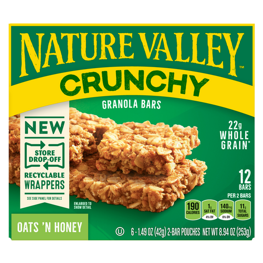 Nature Valley Oats & Honey Crunchy Granola Bar, 12ct