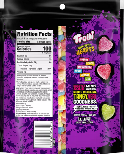 Trolli Sour Brite Gummy Hearts 10.0oz